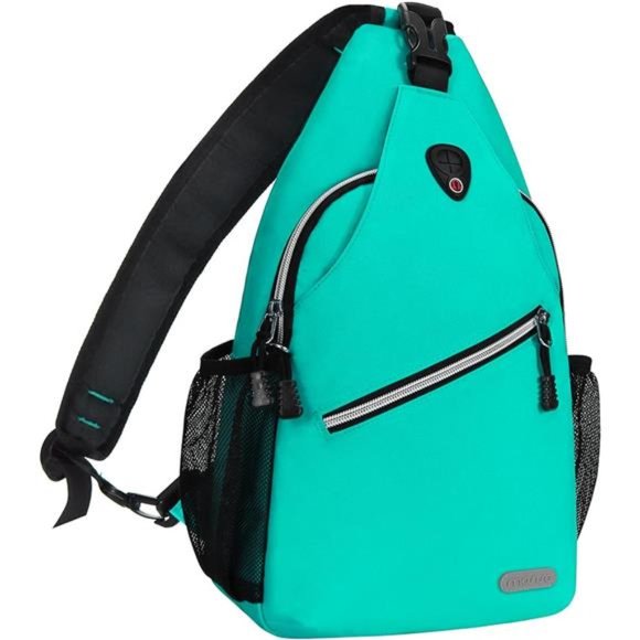 Teal Sling Backpack, Multipurpose Crossbody Shoulder Bag Travel Hiking Daypack